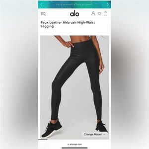 ALO Yoga Black Faux Leather Leggings